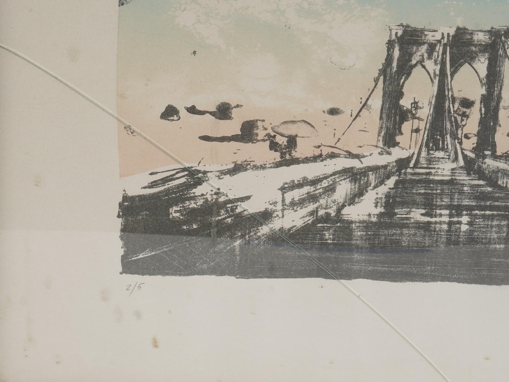 BROOKLYN BRIDGE SILKSCREEN PRINT BY STEVEN KUZMA PIC-3